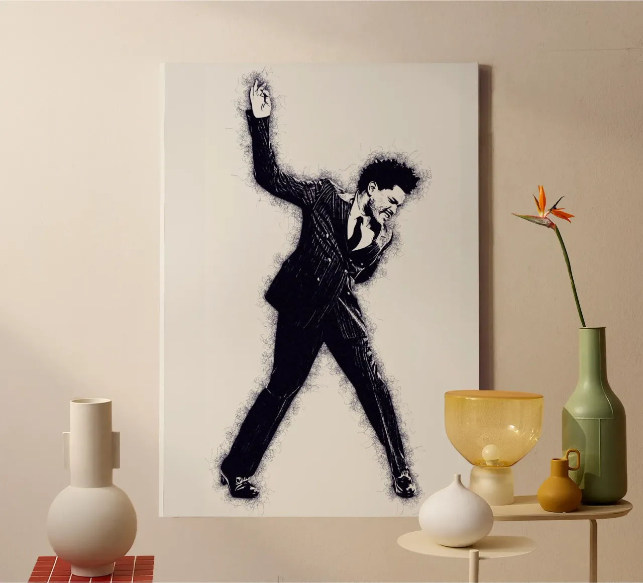 Art of The Weeknd canvas with Floater frame by neonartroom