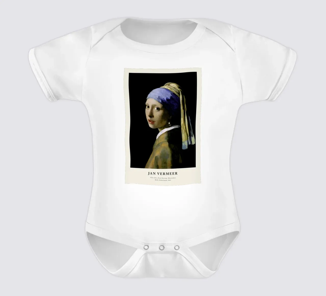 Jan Vermeer van Delft - Girl with a Pearl Earring body neonato maniche corte da ARTOTHEK