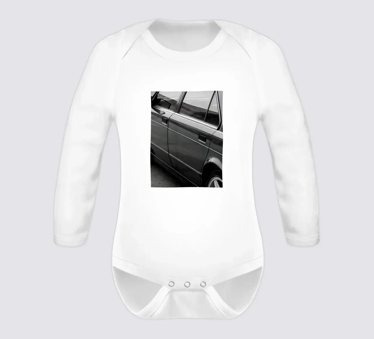 Monochrome Classic Cars long-sleeve baby romper by CAR EDITION
