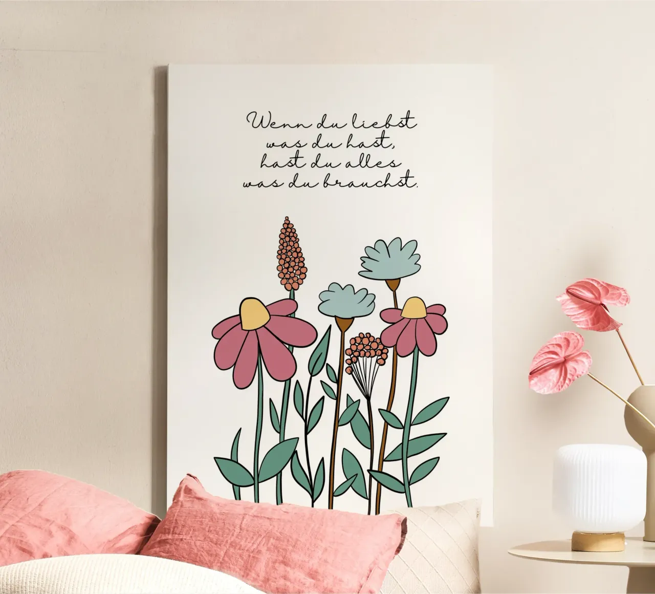 Wildblumen - wenn du liebst was du hast canvas by BAINAI