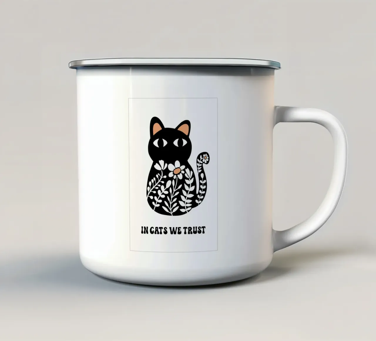 In cats we trust tazza in smalto da BAINAI