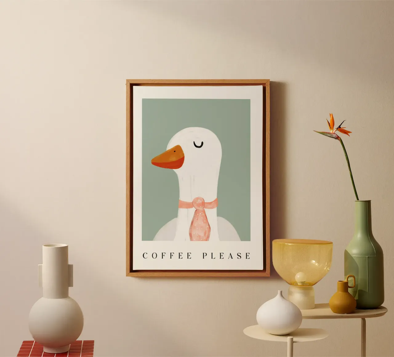 Coffee please canvas with Floater frame by BAINAI