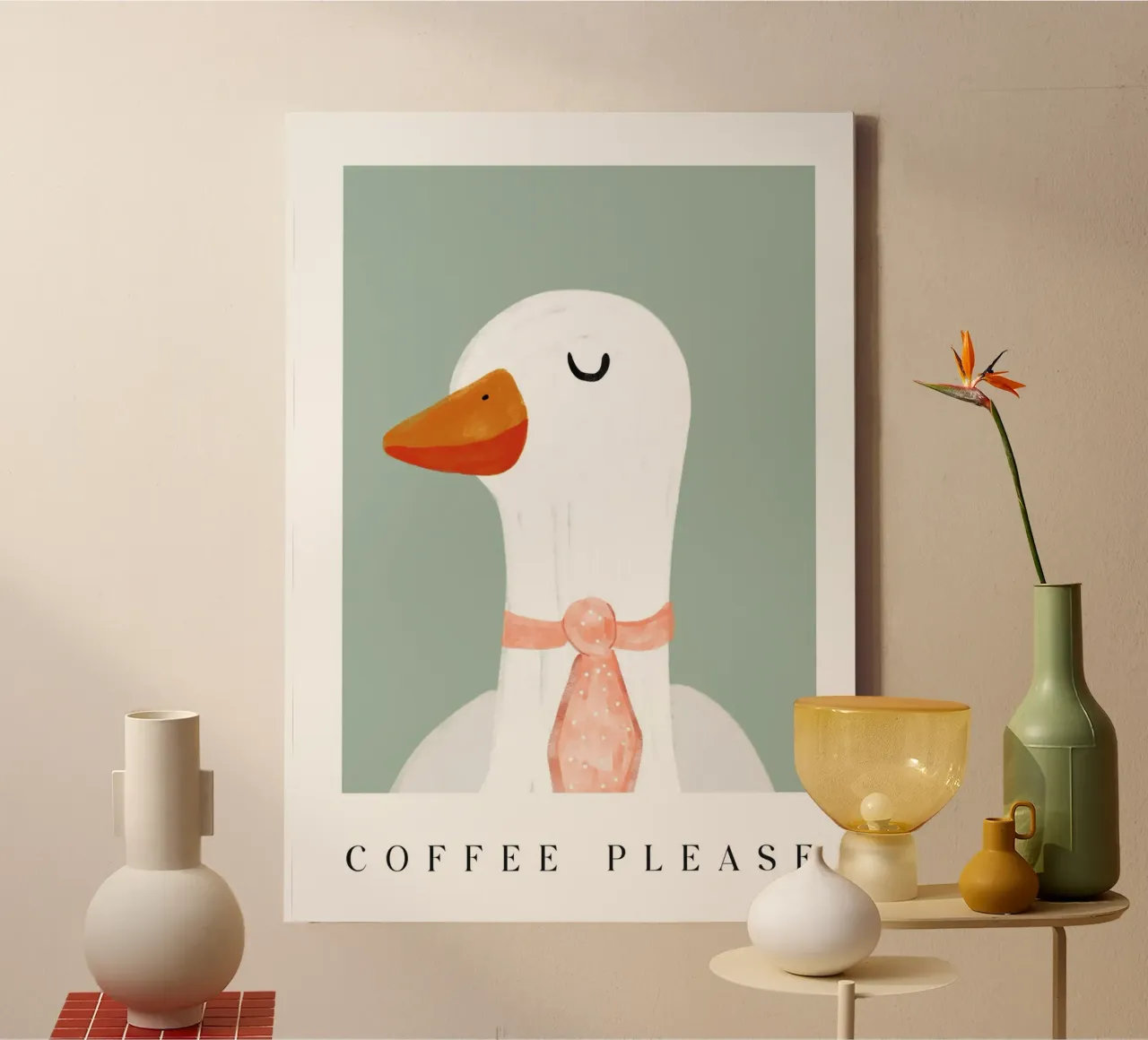 Coffee please canvas with Floater frame by BAINAI