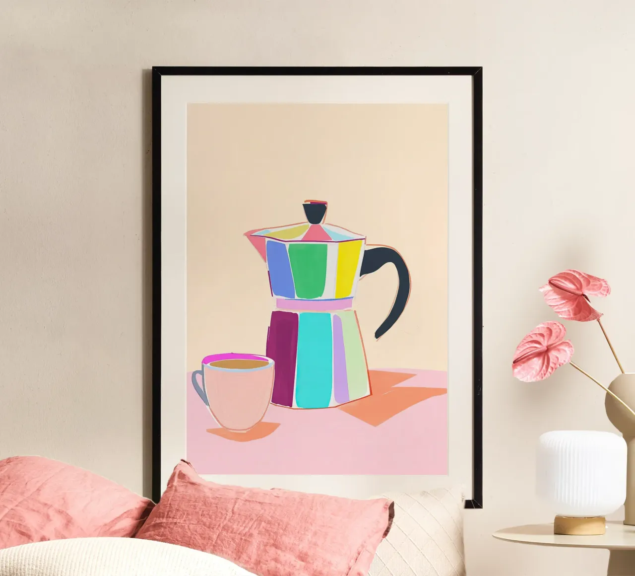 Gioco di colori con il caffè - Flat coffee art carta hahnemühle da Nikis Art Studio