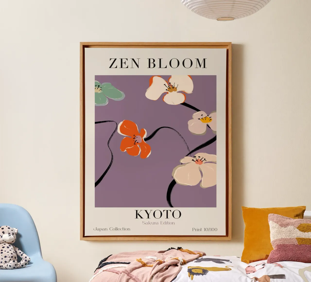 Zen Bloom No 09 tela con Cornice a cassetta da treechild