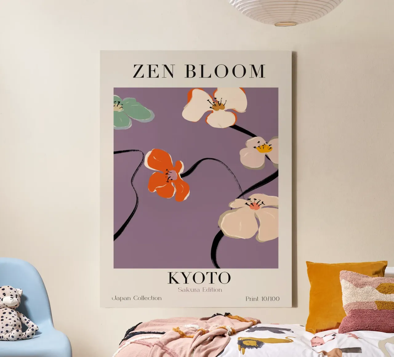 Zen Bloom No 09 tela con Cornice a cassetta da treechild