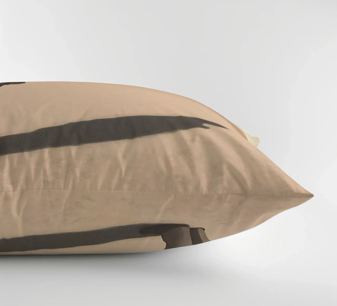 Shadow in the desert - Minimalist scene with man decorative cushion by Nikis Art Studio