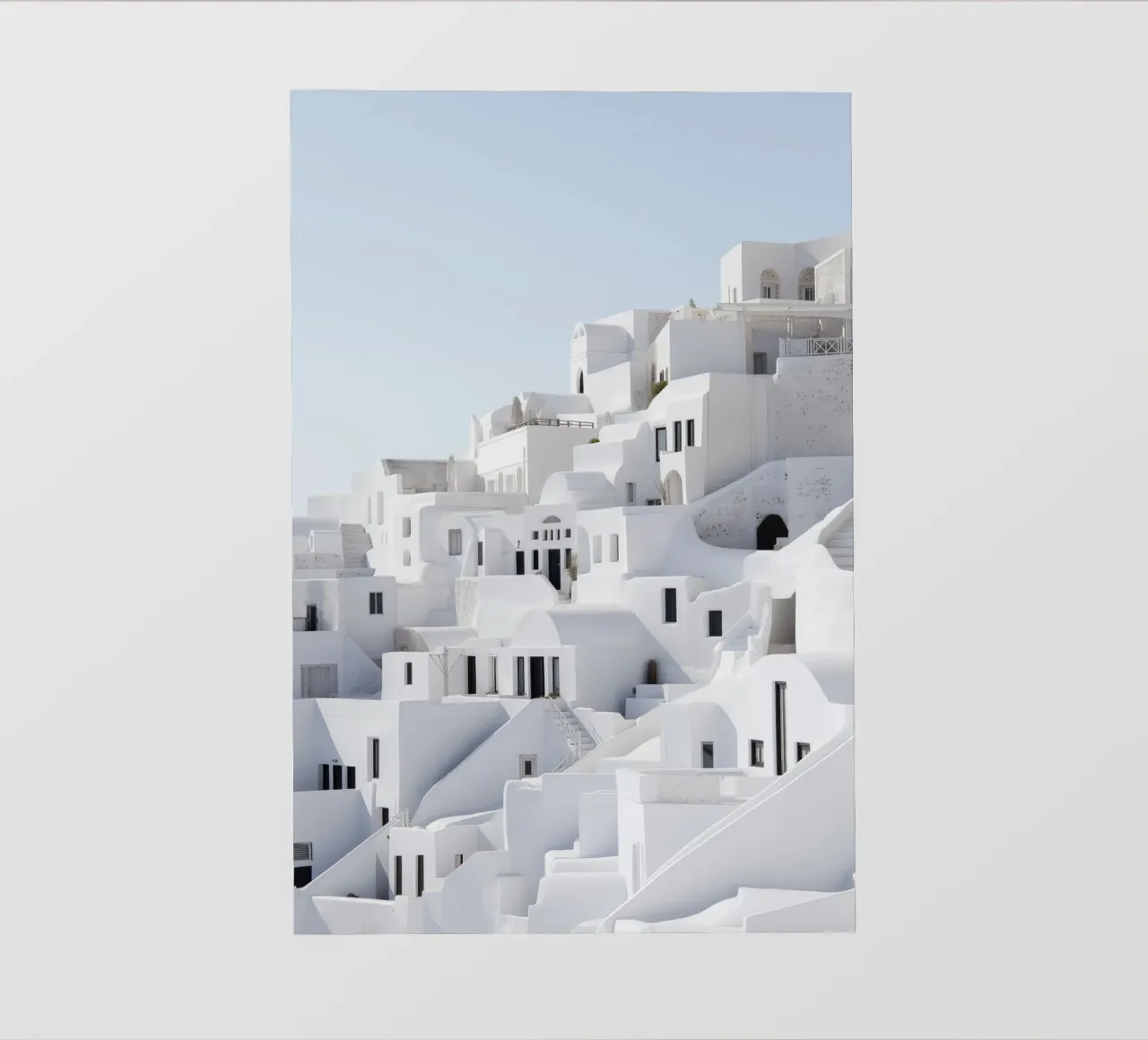 Architettura Santorini bianca pellicola backlit da Indigo Tides Art