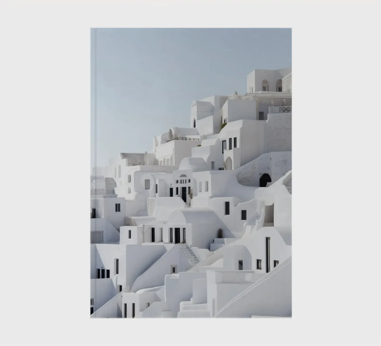 White Santorini Architecture notebook by Indigo Tides Art