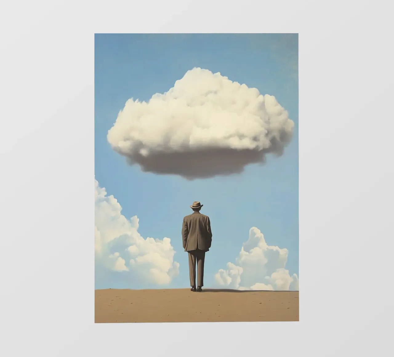 Man in the desert - Surrealistic scene with floating wo backlit film by Nikis Art Studio