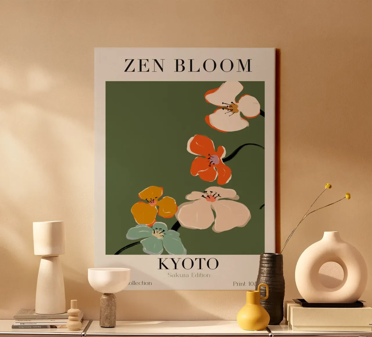 Zen Bloom No 10 tela con Cornice a cassetta da treechild