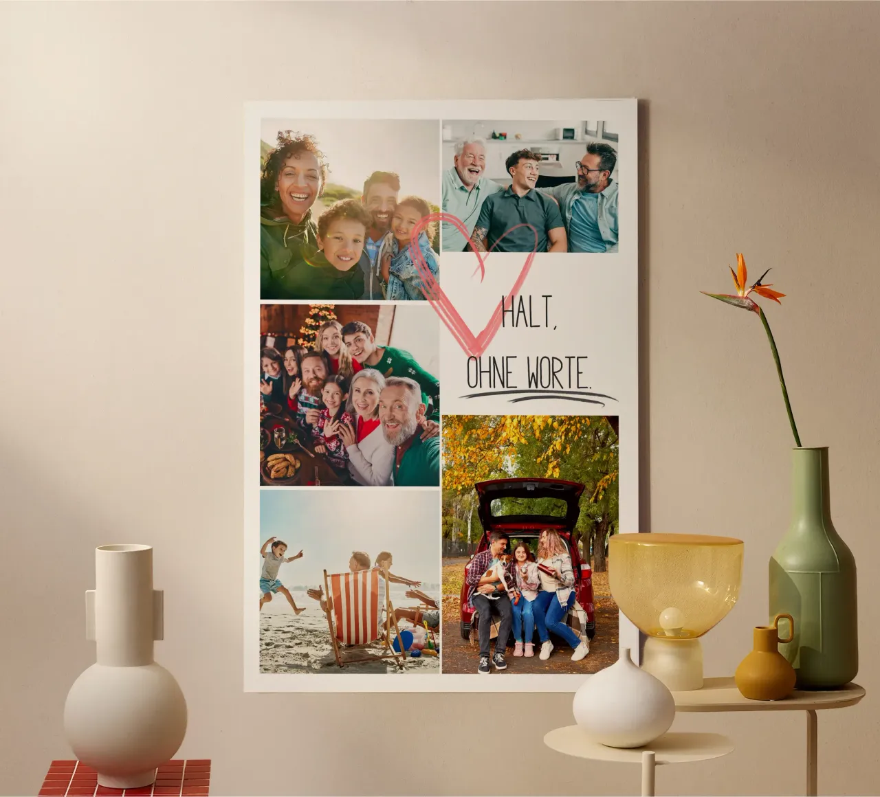 Collage familial "Halte, sans paroles" - à réaliser soi-même toile avec Caisse américaine de FRAMELY