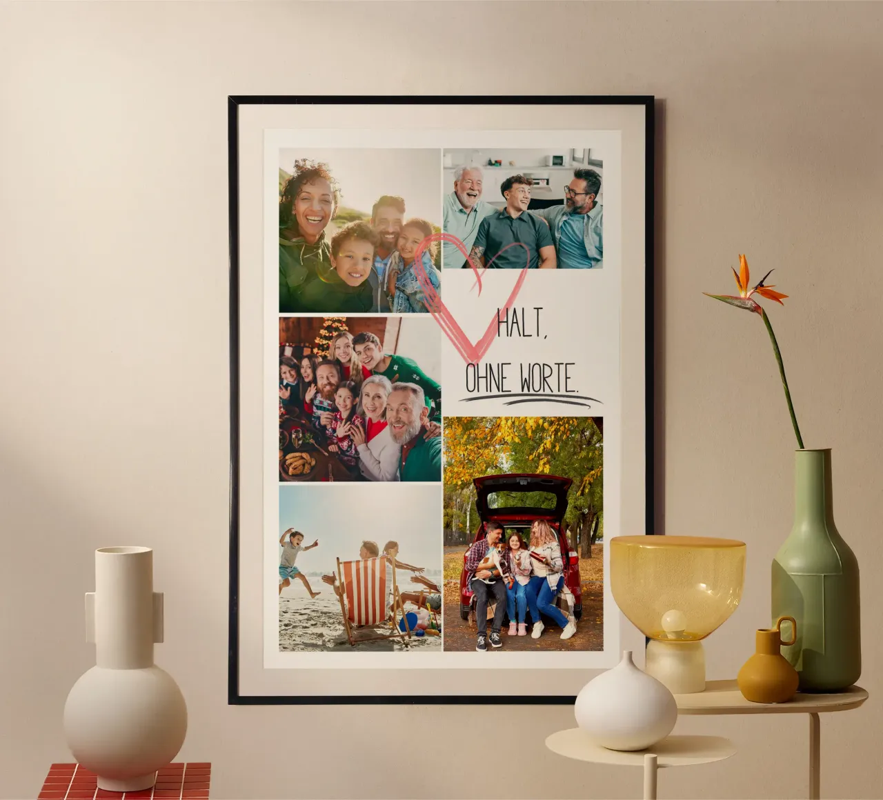 Collage di famiglia "Stop, senza parole" - da disegnare da soli poster con telaio in plastica da FRAMELY