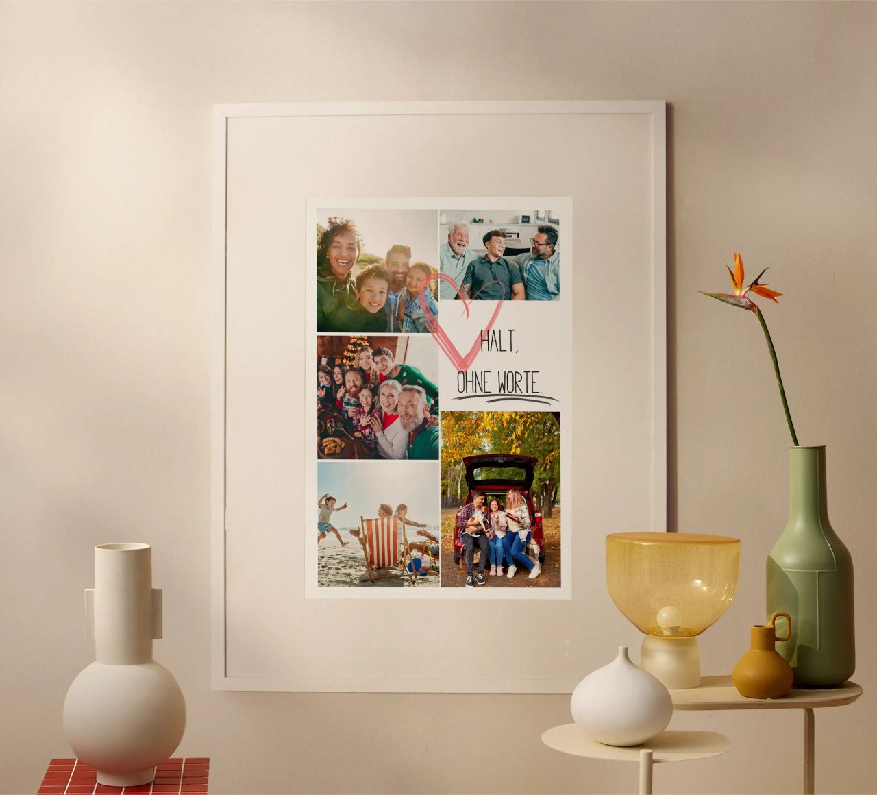 Familiencollage „Halt, ohne Worte“ – zum Selbstgestalten Poster von FRAMELY