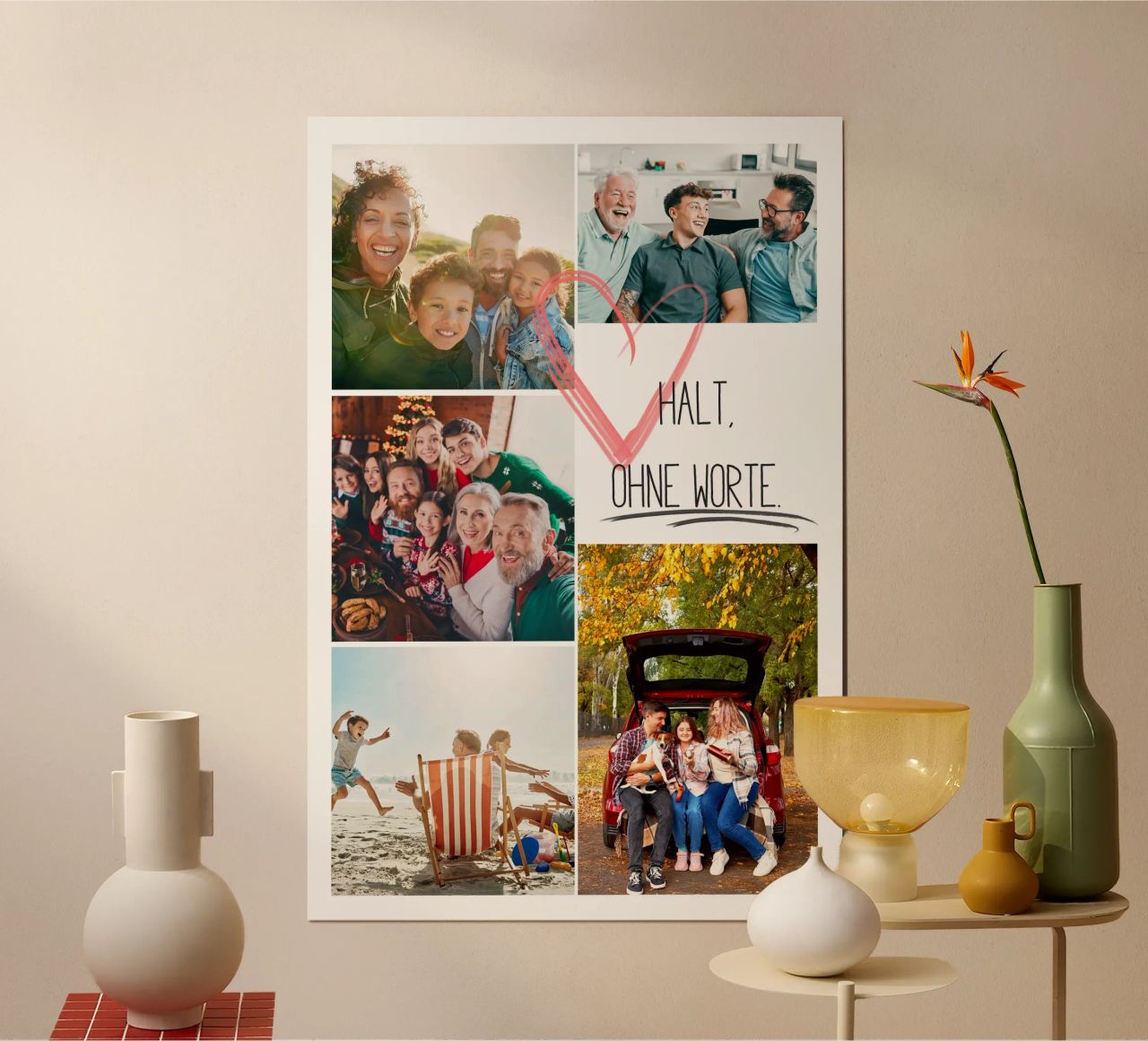 Familiencollage „Halt, ohne Worte“ – zum Selbstgestalten Poster von FRAMELY