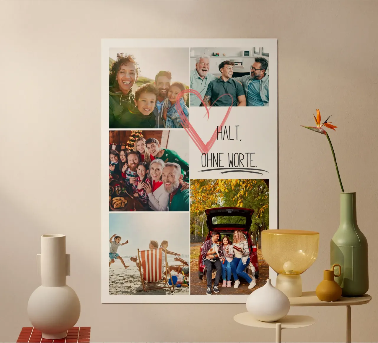 Collage di famiglia "Stop, senza parole" - da disegnare da soli poster con telaio in plastica da FRAMELY