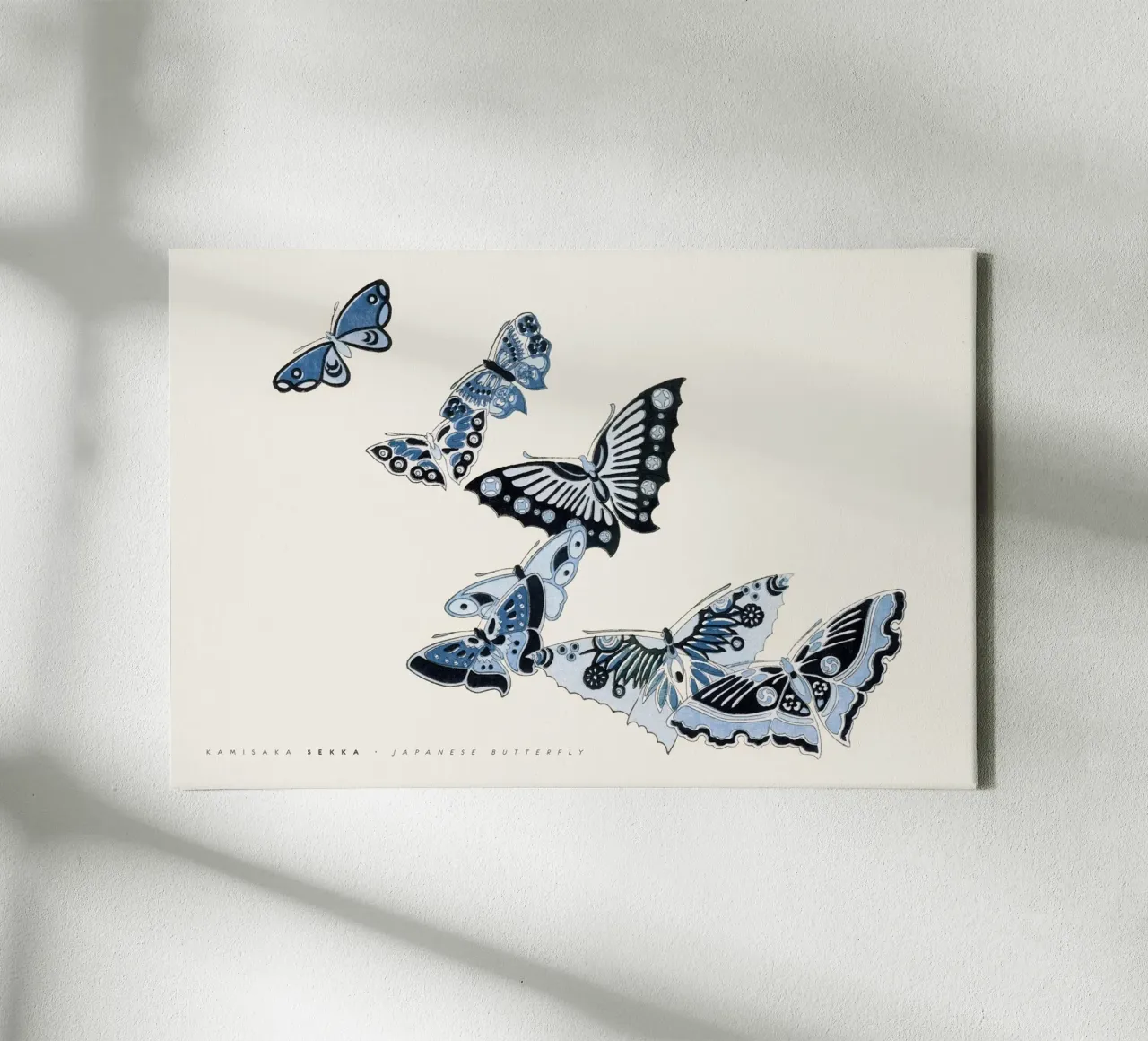 Sekka Kamisaka - Japanese Butterfly 02 canvas with Floater frame by Old Masters