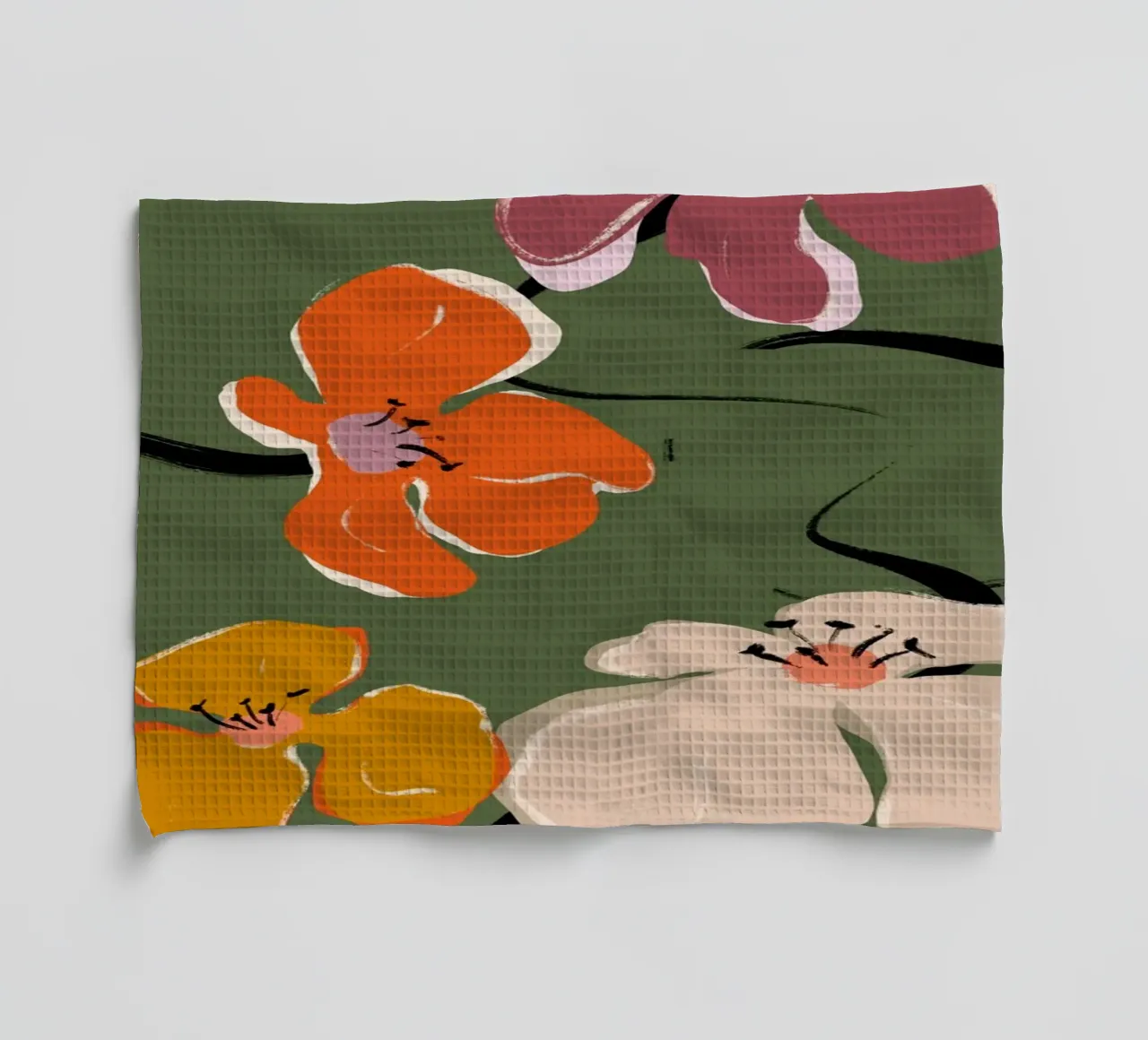Zen Flowers No 01 Geschirrtuch von treechild