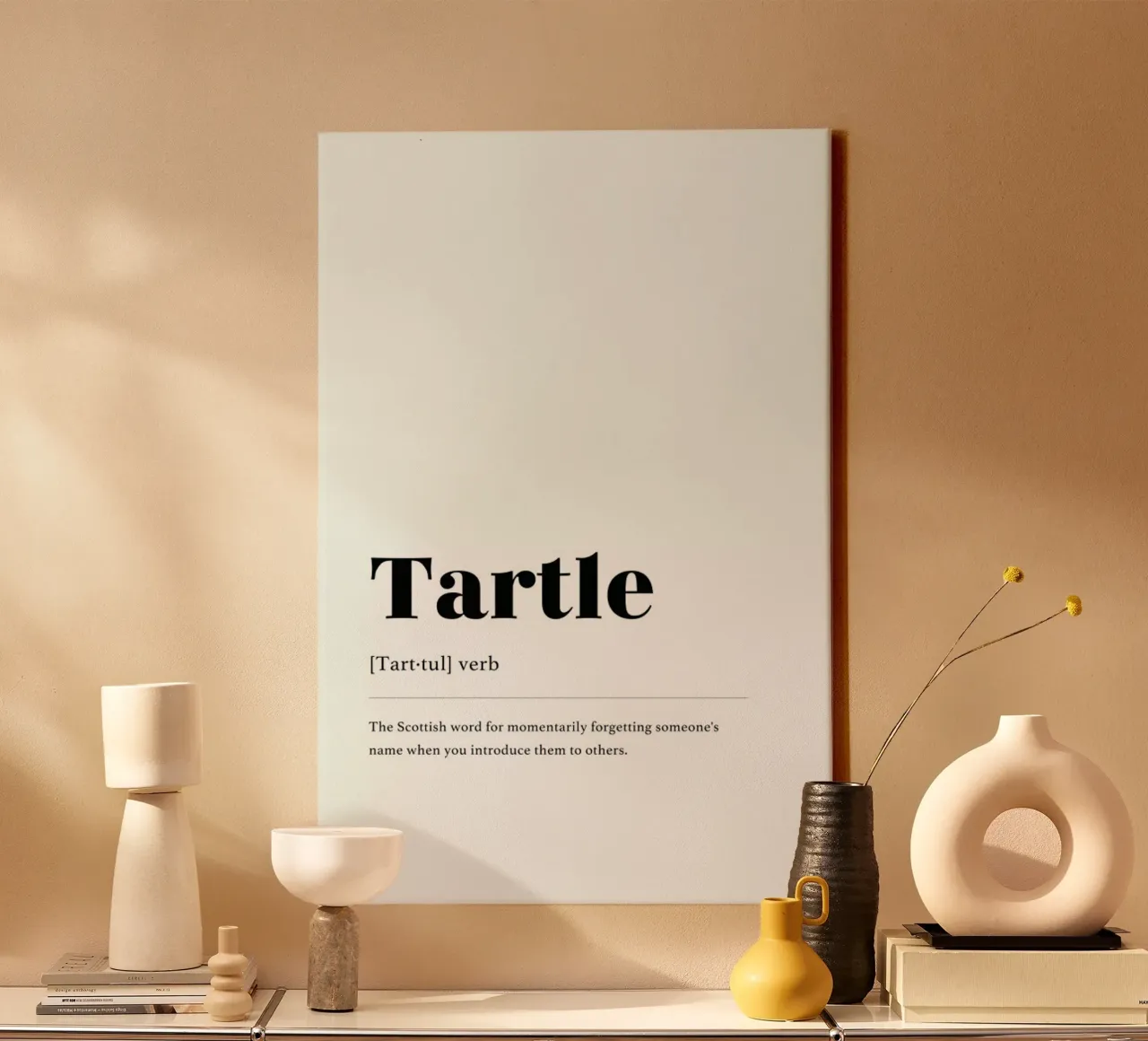 Tartle Leinwand mit Schattenfugenrahmen von daylight design studio