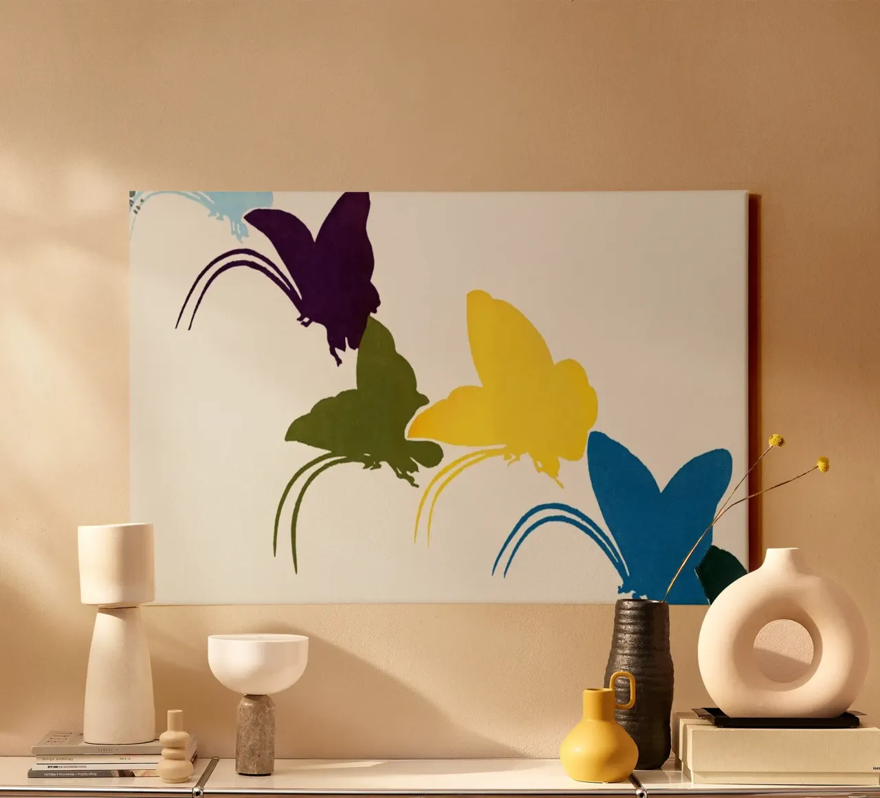 Sekka Kamisaka - Japanese Butterfly 03 canvas with Floater frame by Old Masters
