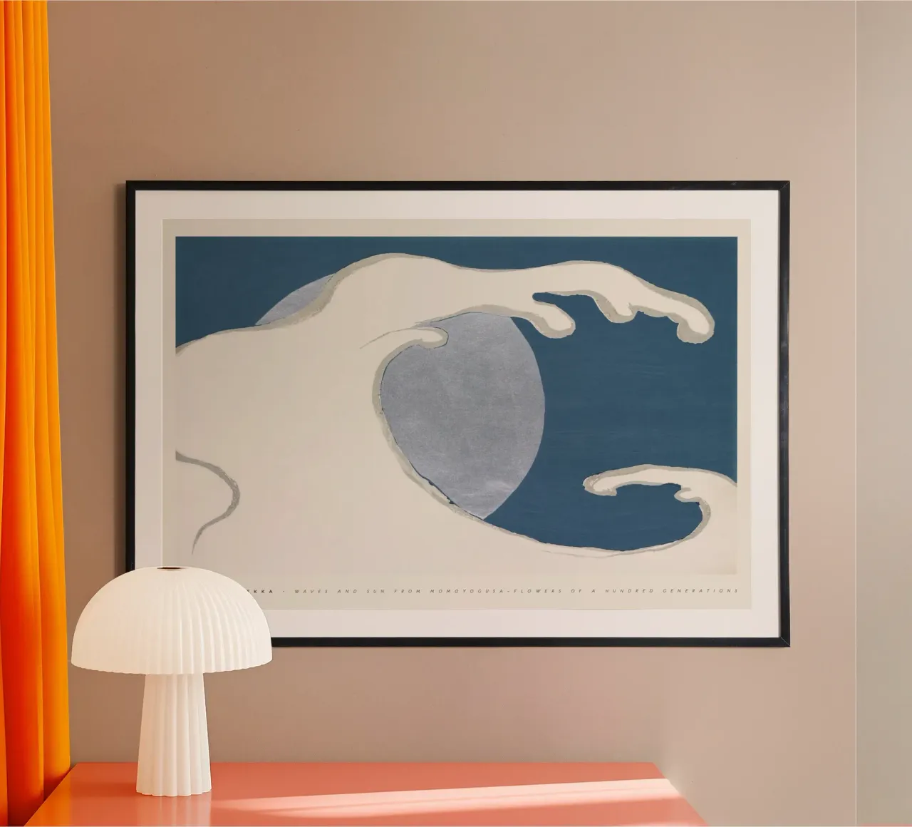 Sekka Kamisaka - Onde e sole giapponese poster con telaio in legno da Old Masters