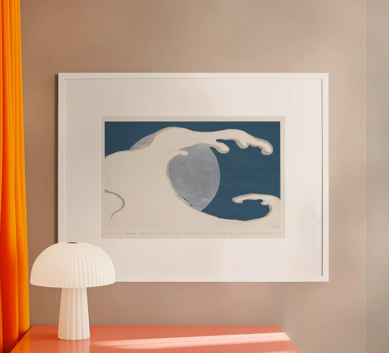 Sekka Kamisaka - Onde e sole giapponese poster con telaio in legno da Old Masters