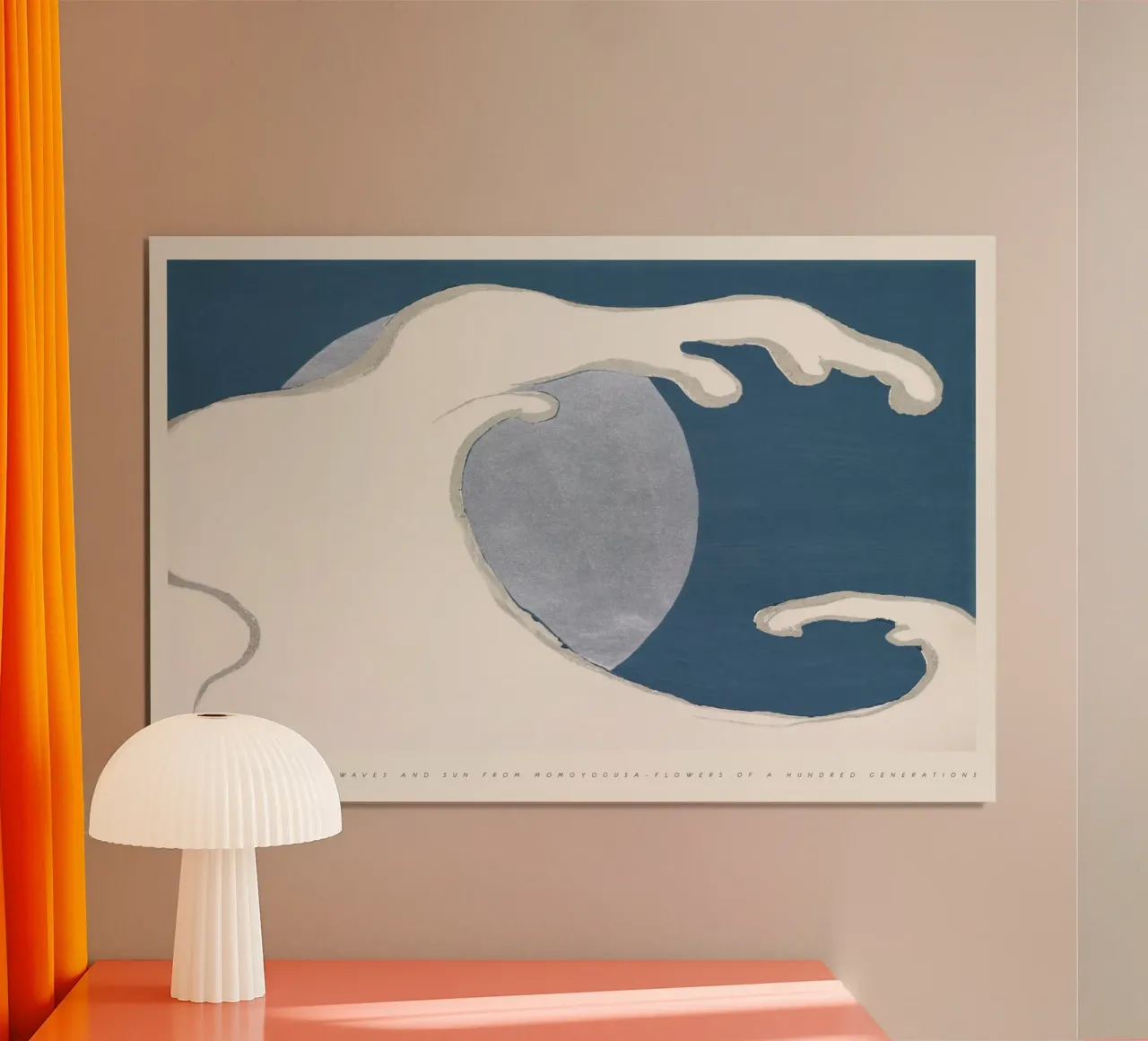 Sekka Kamisaka - Onde e sole giapponese poster con telaio in legno da Old Masters