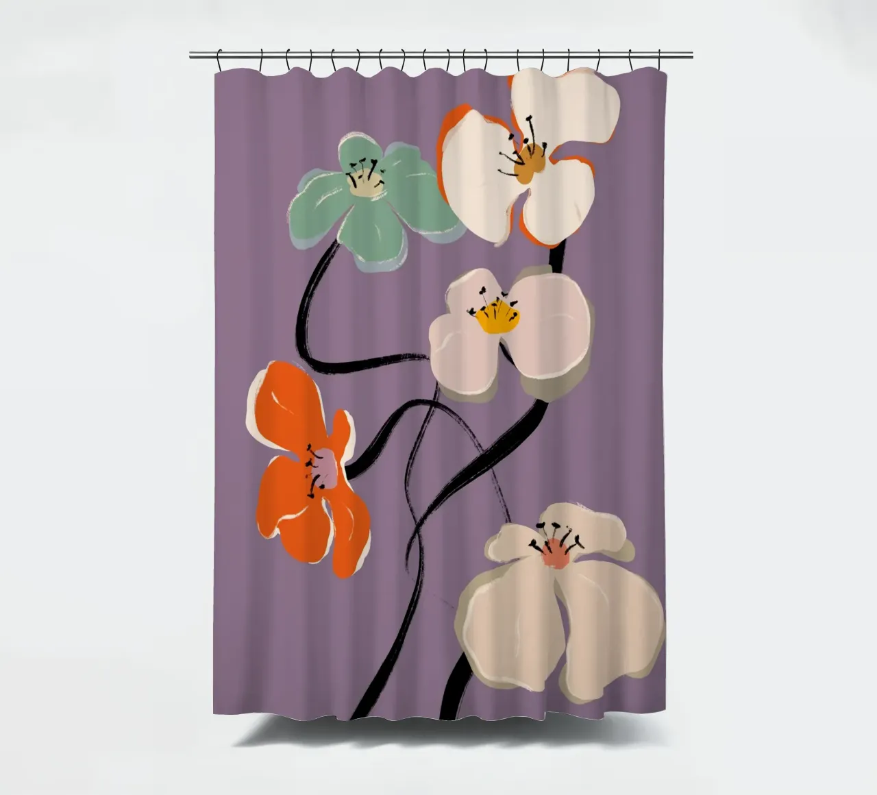 Zen Flowers No 04 shower curtain by treechild