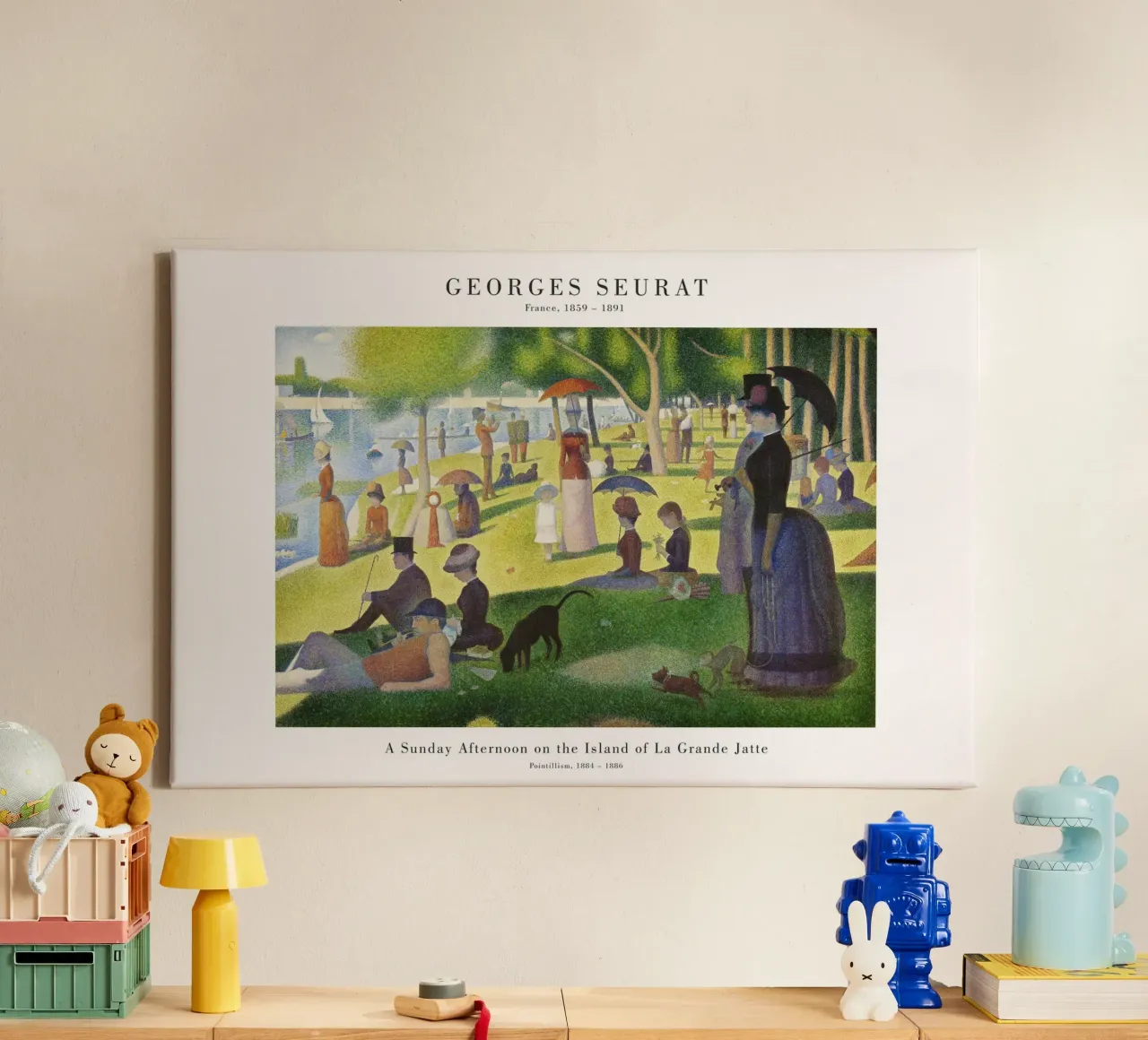 Seurat - A Sunday on a la Grande Jatte canvas with Floater frame by Old Masters