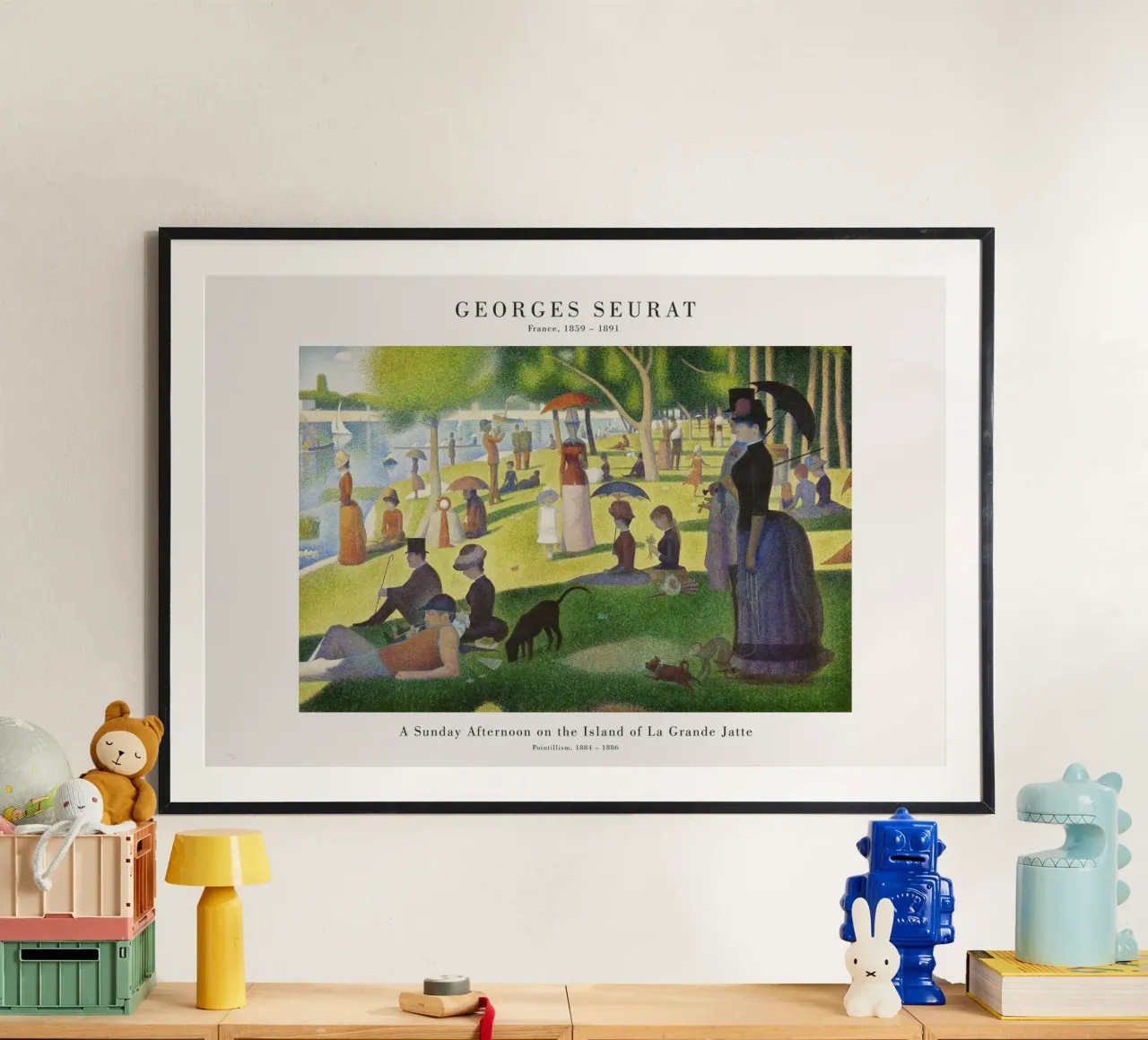Seurat - Un dimanche à la Grande Jatte poster avec cadre en plastique de Old Masters