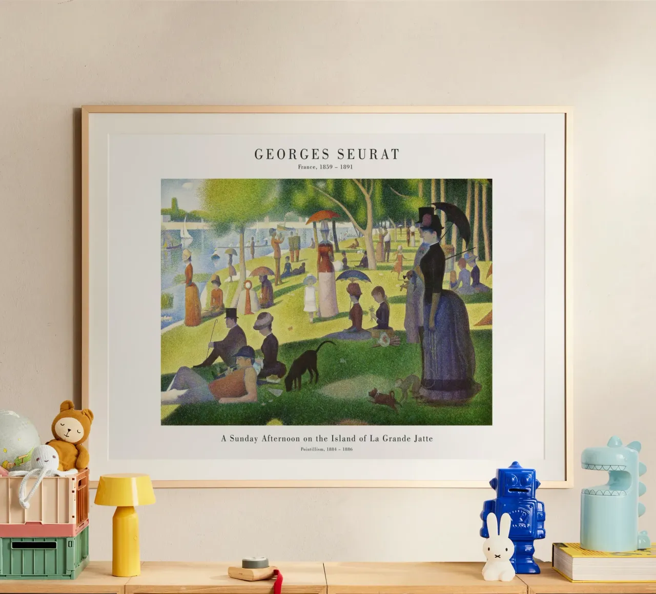 Seurat - Un dimanche à la Grande Jatte poster avec cadre en plastique de Old Masters