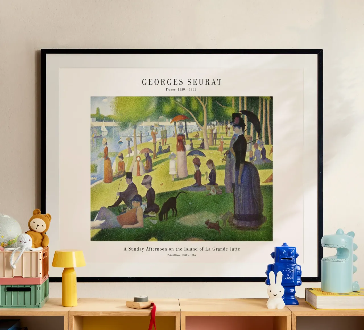 Seurat - Un dimanche à la Grande Jatte poster avec cadre en plastique de Old Masters