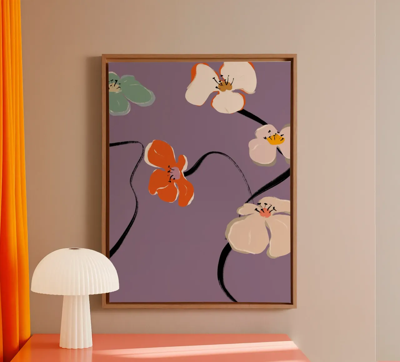 Zen Flowers No 11 canvas met Baklijst van treechild