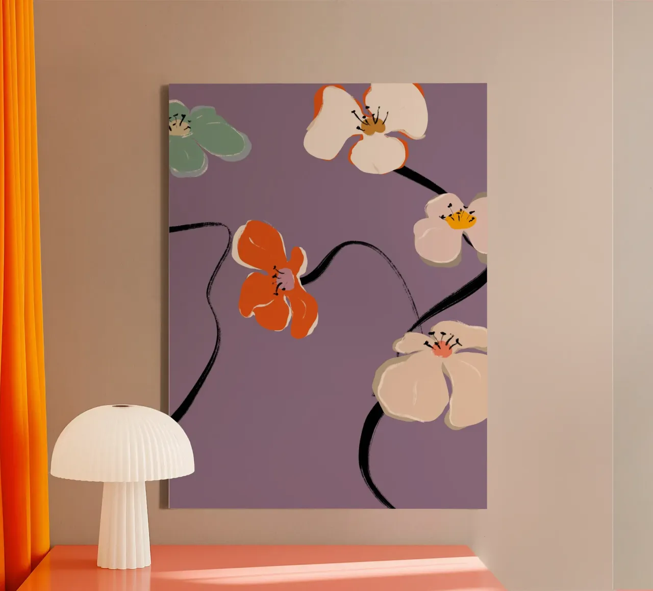 Zen Flowers No 11 canvas met Baklijst van treechild