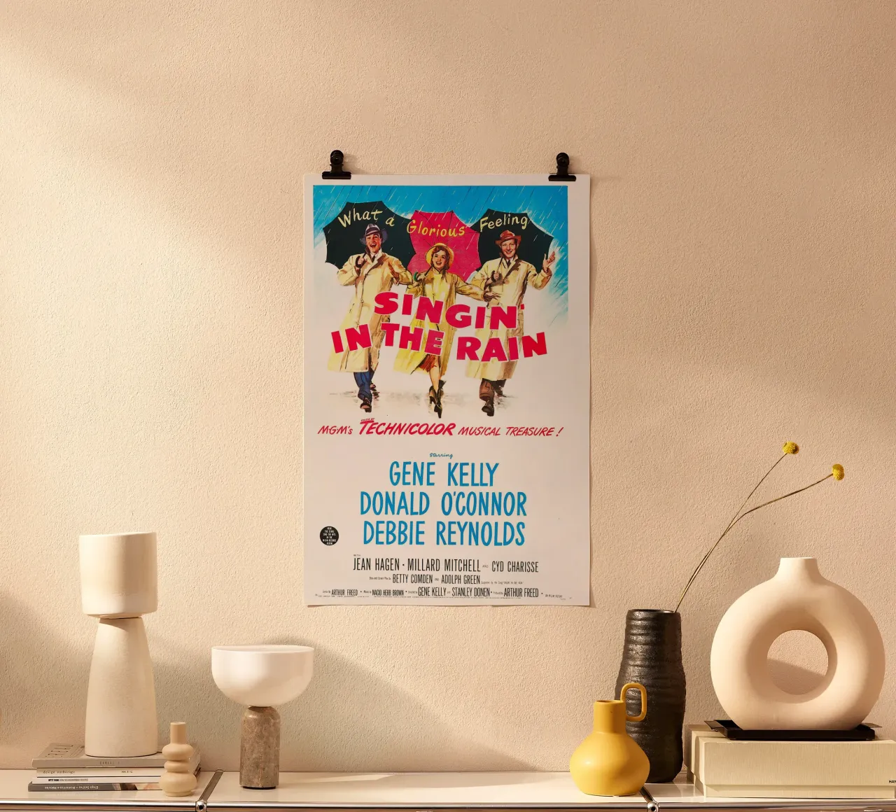 Filmposter d'epoca - Cantando sotto la pioggia poster con telaio in legno da Old Masters