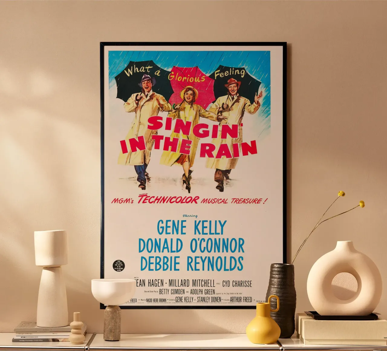 Filmposter d'epoca - Cantando sotto la pioggia poster con telaio in legno da Old Masters