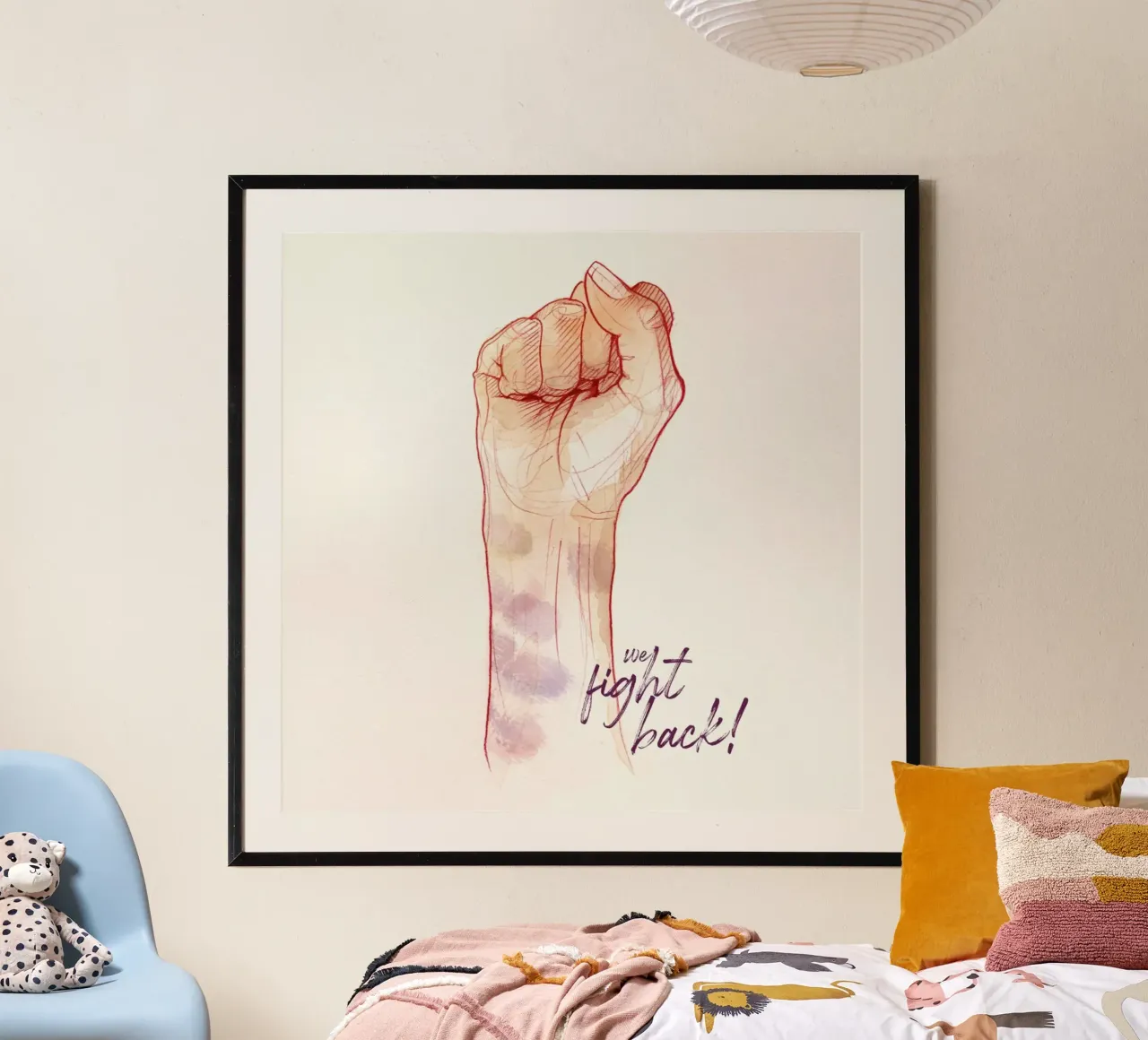Fight Back poster con telaio in plastica da Ina Stanimirova