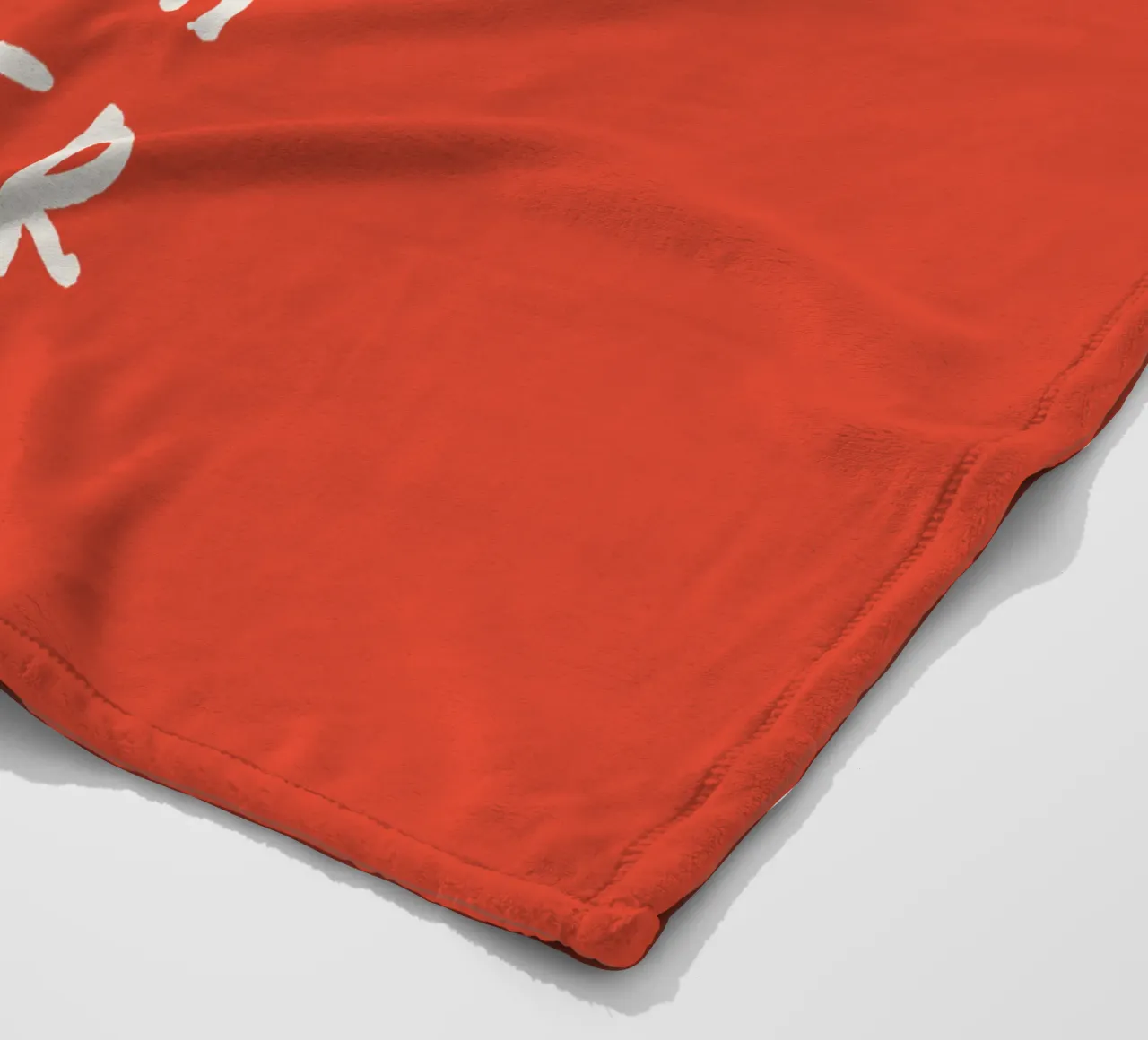 Warum sind wir hier, wenn nicht füreinander Typografie Druck Rot Fleecedecke von THE MOTIVATED TYPE