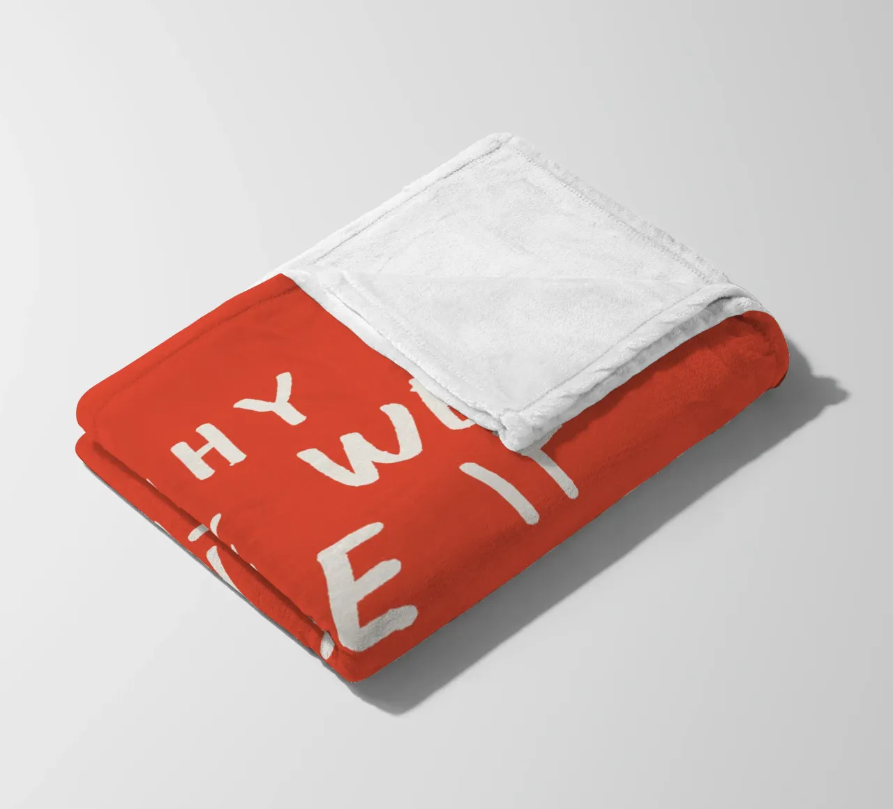 Warum sind wir hier, wenn nicht füreinander Typografie Druck Rot Fleecedecke von THE MOTIVATED TYPE