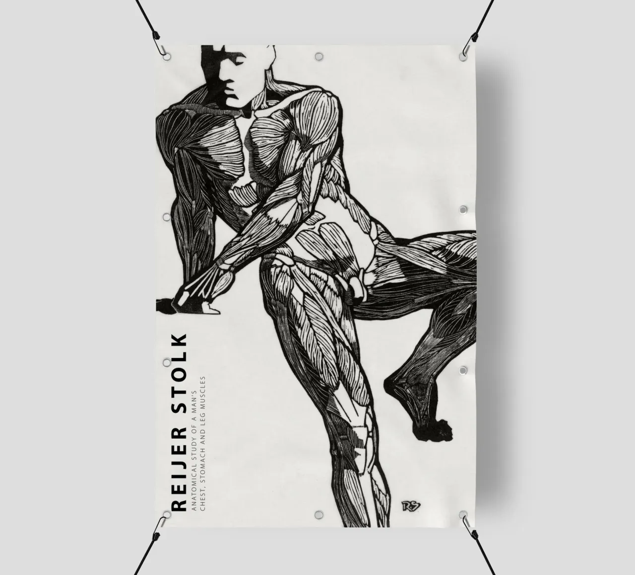 Reijer Stolk - Studio anatomico di un uomo 03 telo in pvc da Old Masters