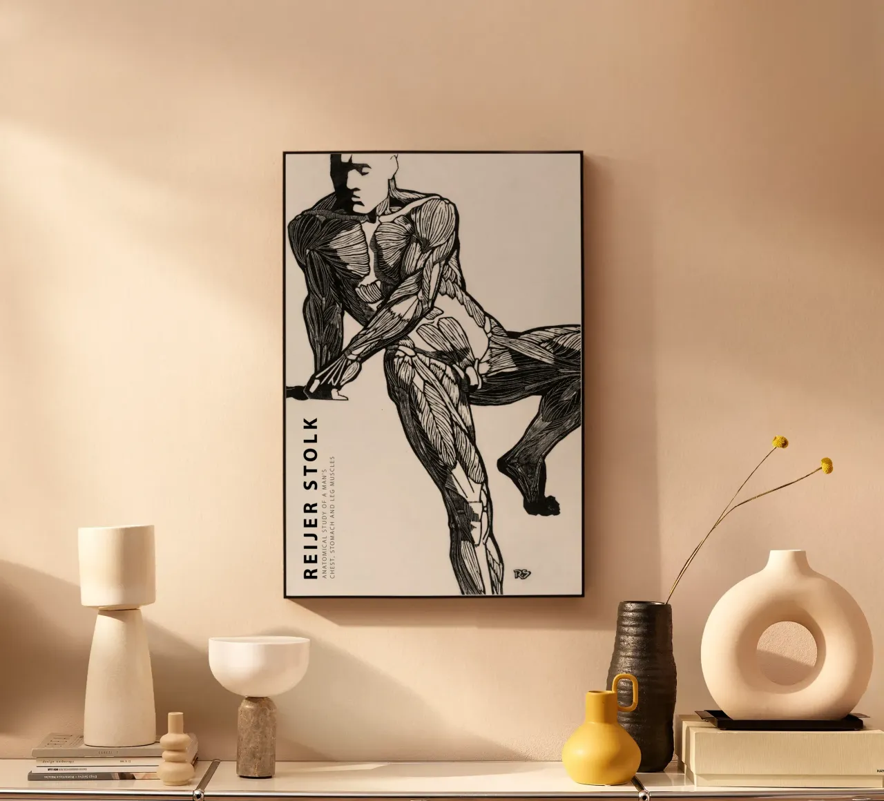 Reijer Stolk - Studio anatomico di un uomo 03 pannello forex da Old Masters