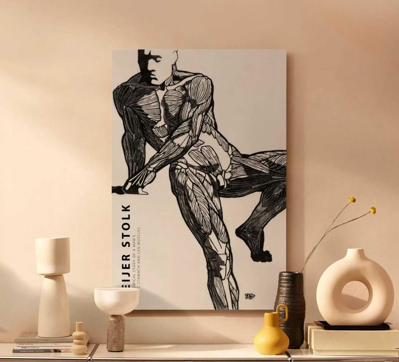 Reijer Stolk - Studio anatomico di un uomo 03 pannello forex da Old Masters