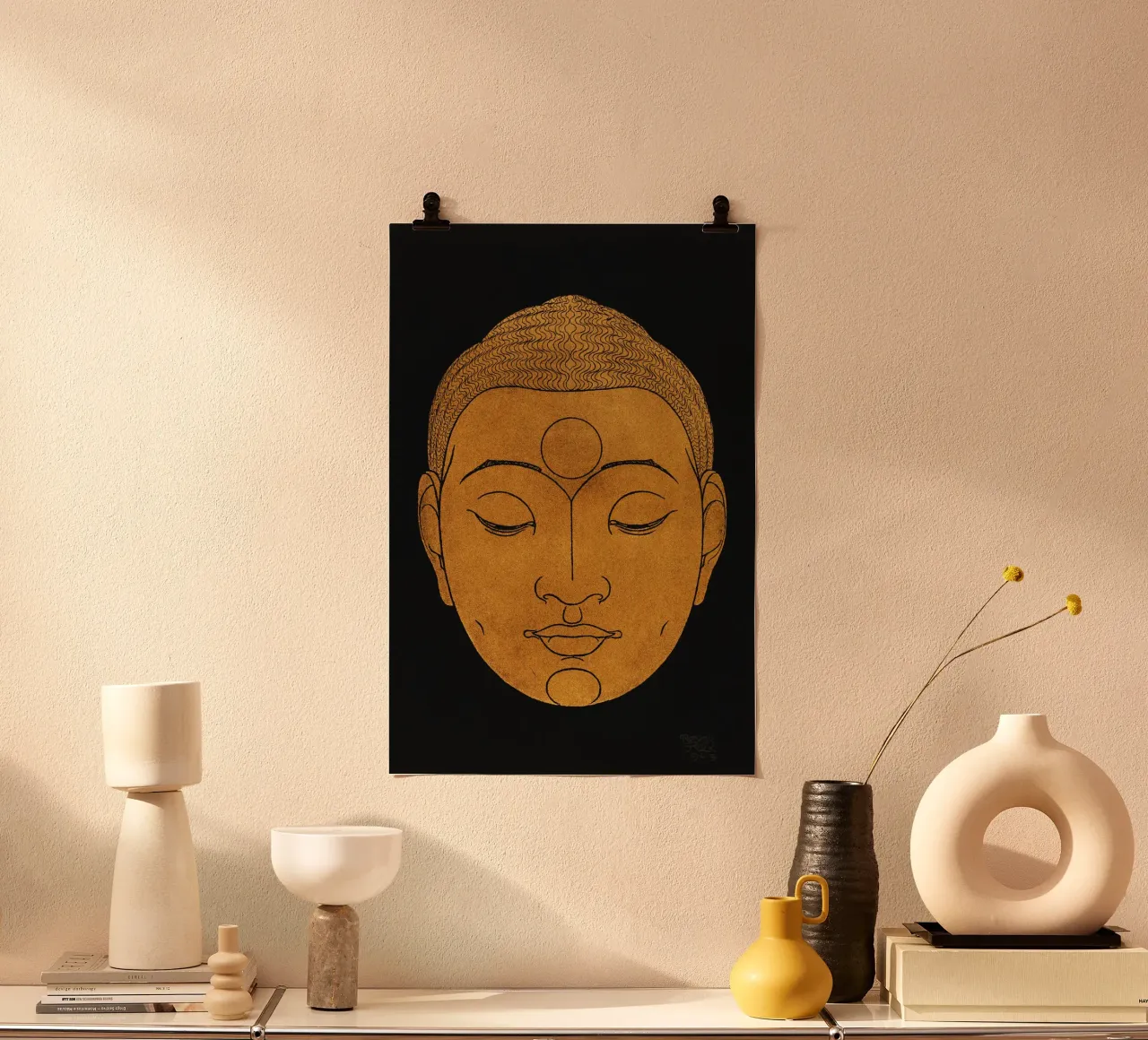 Reijer Stolk - Cabeza de Buda poster con marco de aluminio de Old Masters