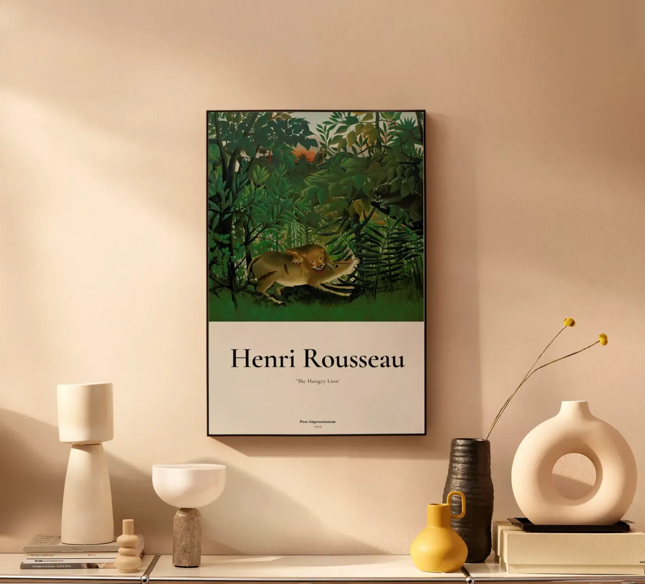Rousseau - The Hungry Lion pannello forex da ARTOTHEK