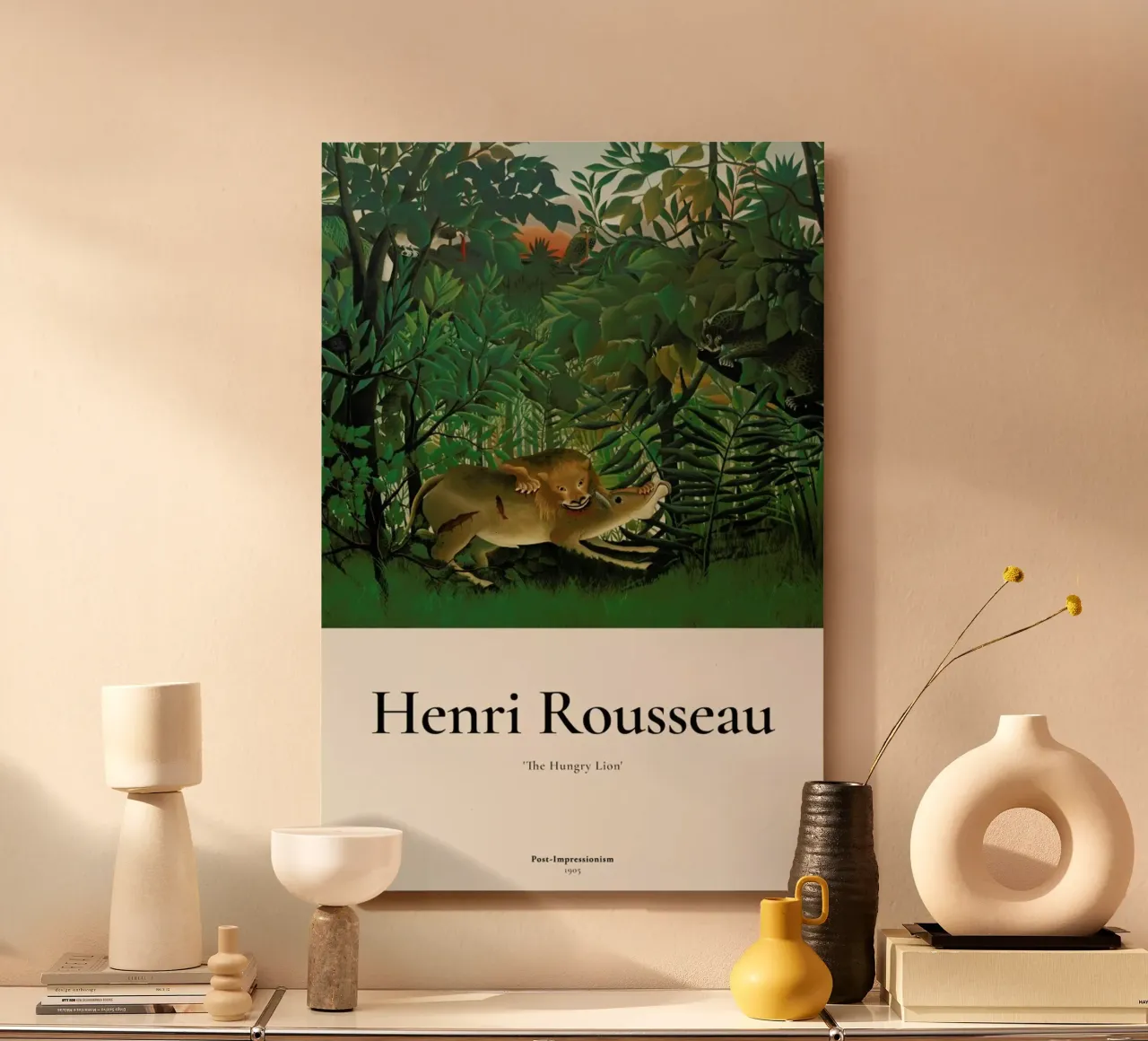 Rousseau - The Hungry Lion pannello forex da ARTOTHEK