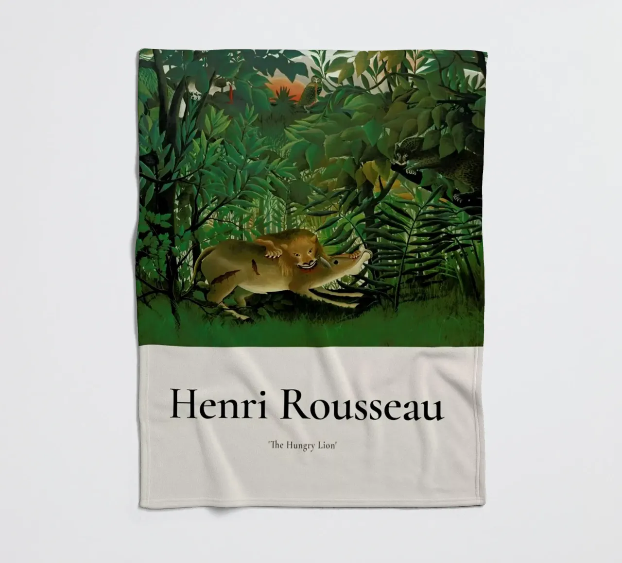 Rousseau - The Hungry Lion coperta in pile da ARTOTHEK
