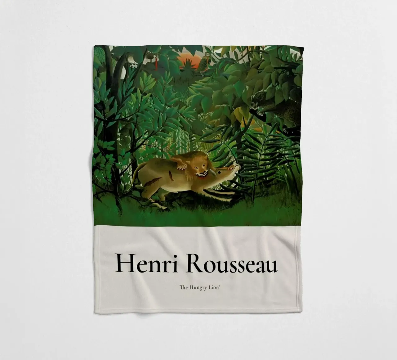 Rousseau - The Hungry Lion coperta in pile da ARTOTHEK