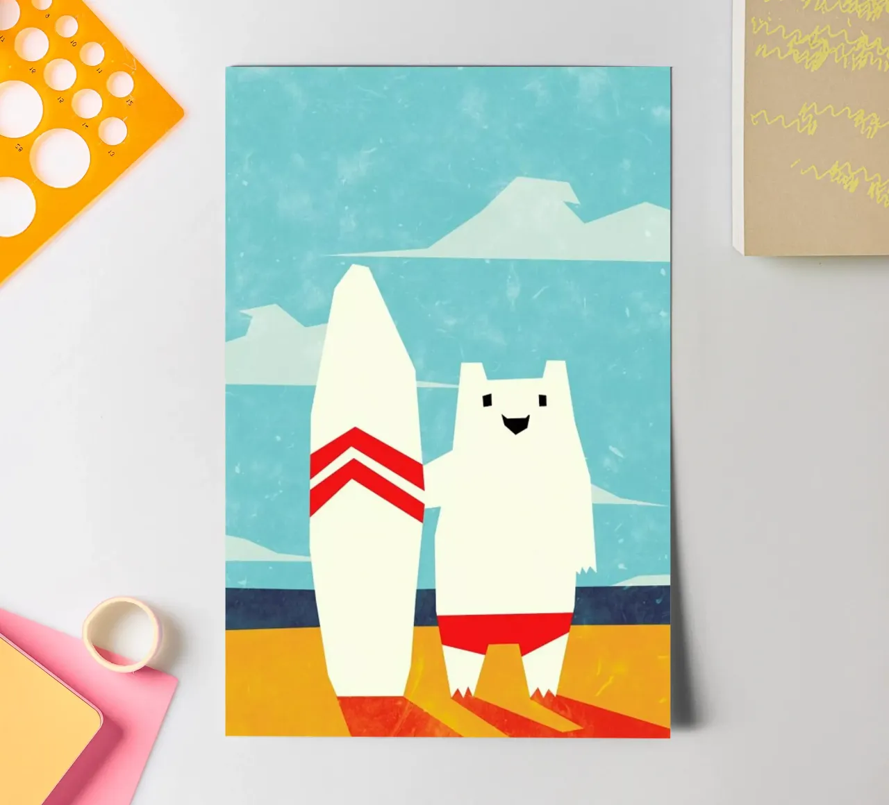 Surf sticker sheet by Yetiland