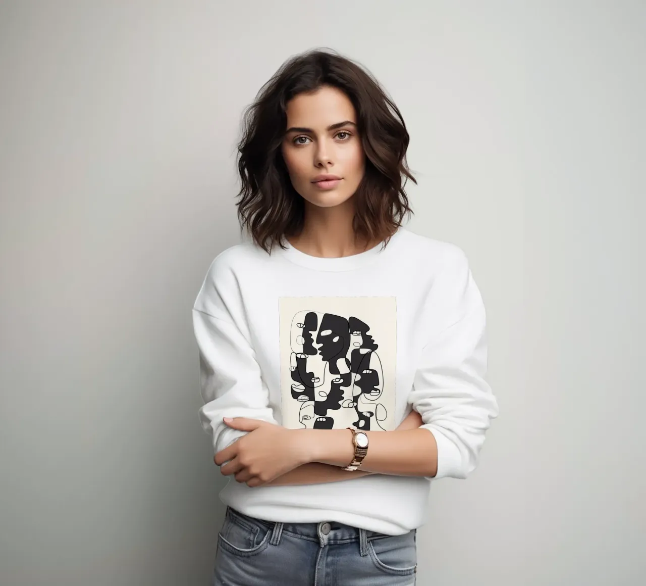 Abstract Faces 2 Sweatshirt von Flow Line