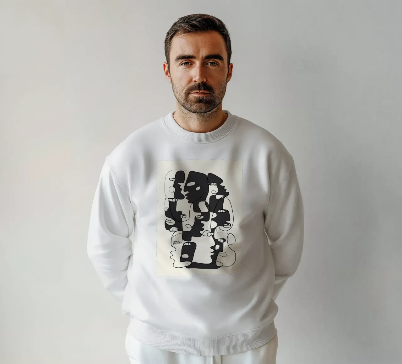 Abstract Faces 2 felpa da Flow Line